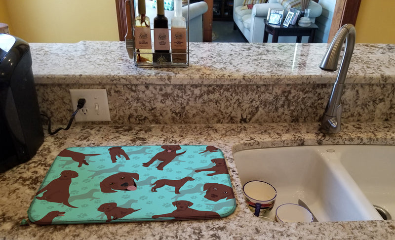 Chocolate Labrador Retriever Dish Drying Mat