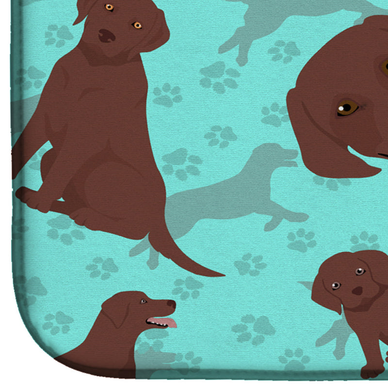 Chocolate Labrador Retriever Dish Drying Mat