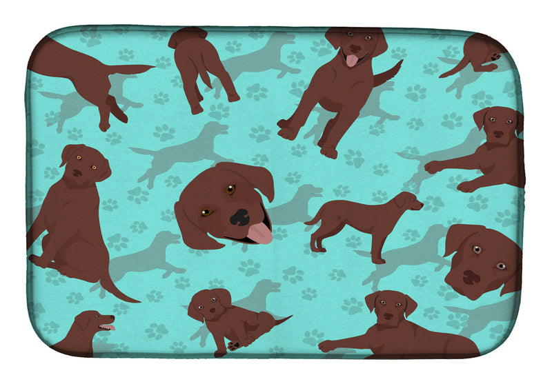 Chocolate Labrador Retriever Dish Drying Mat