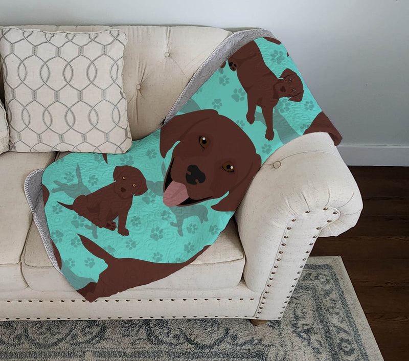 Chocolate Labrador Retriever Quilted Blanket 50x60