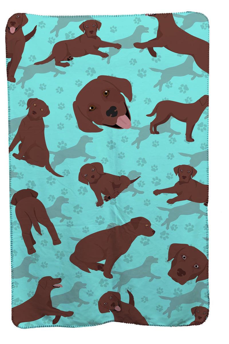 Chocolate Labrador Retriever Soft Travel Blanket with Bag