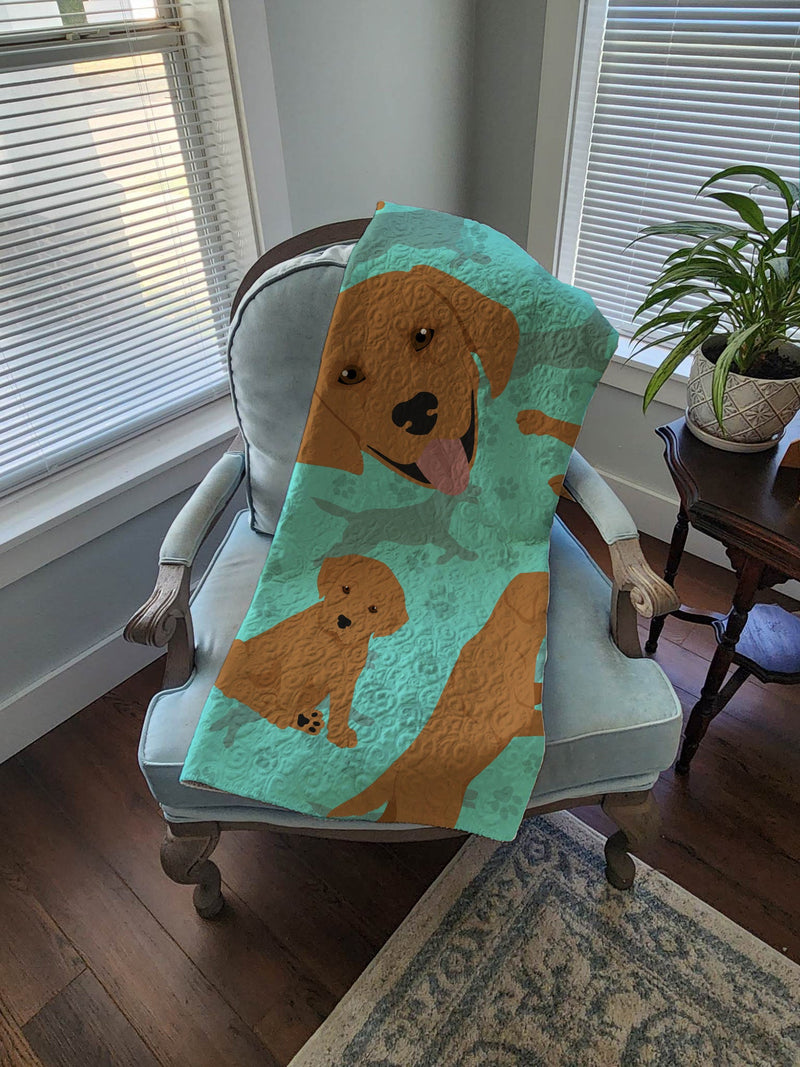 Red Fox Labrador Retriever Quilted Blanket 50x60