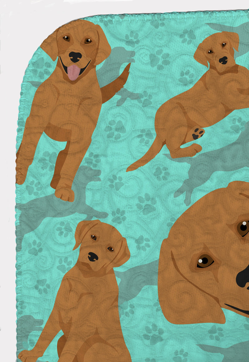 Red Fox Labrador Retriever Quilted Blanket 50x60