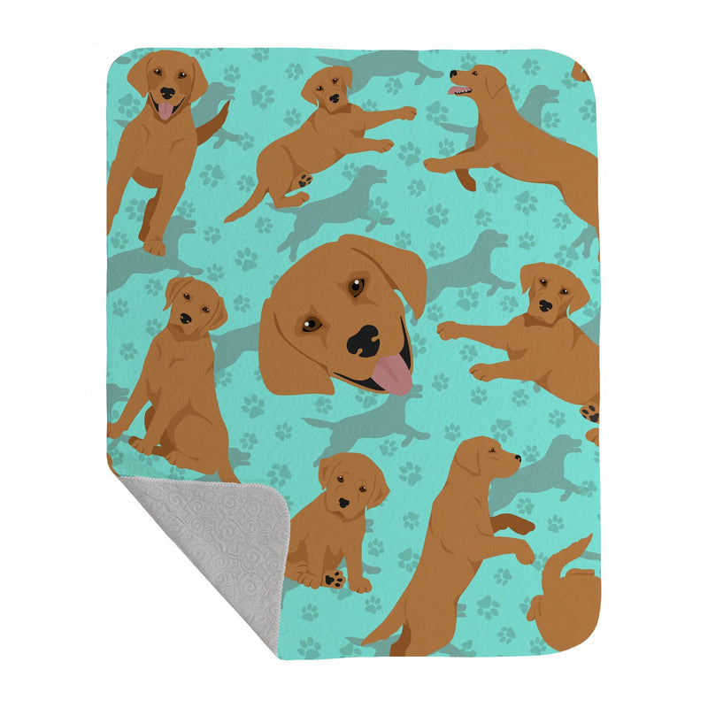 Red Fox Labrador Retriever Quilted Blanket 50x60