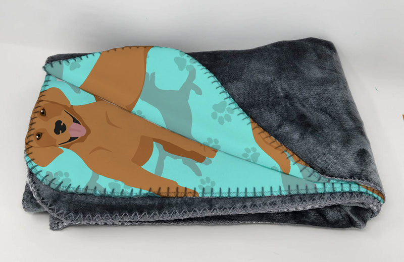 Red Fox Labrador Retriever Soft Travel Blanket with Bag