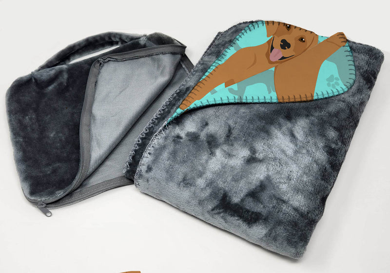 Red Fox Labrador Retriever Soft Travel Blanket with Bag