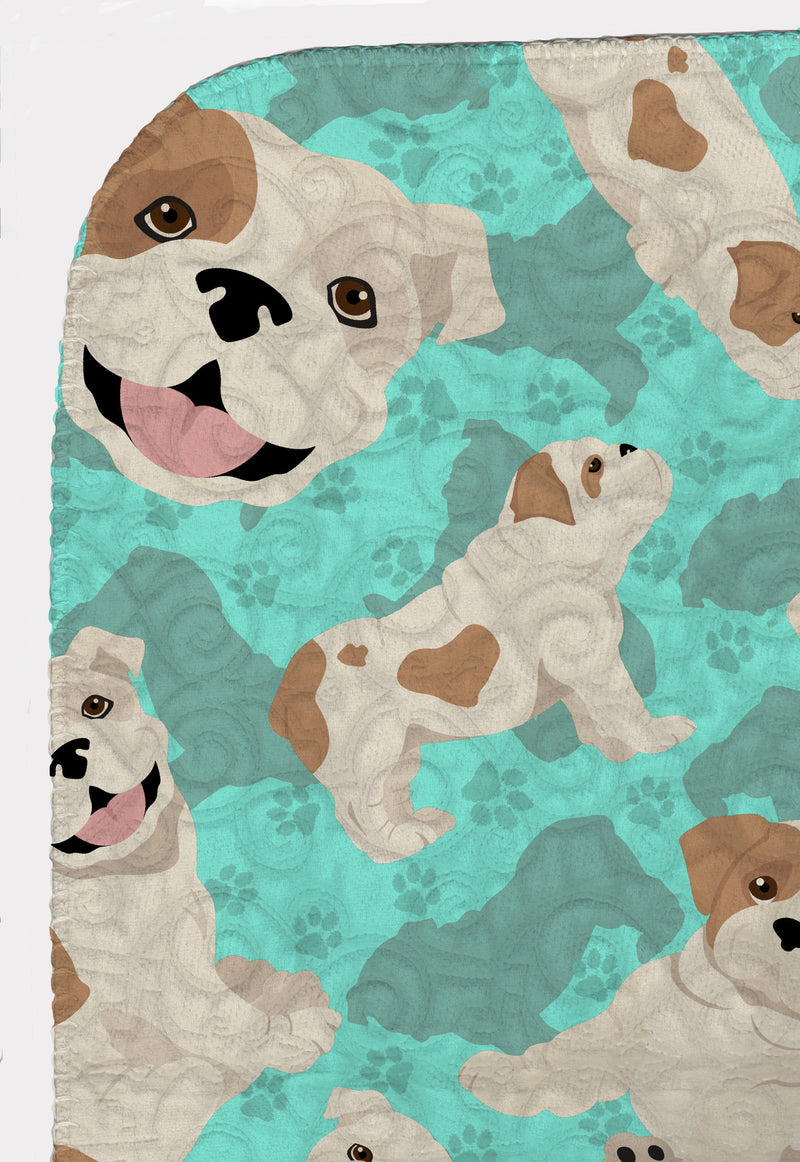 Piebald English Bulldog Quilted Blanket 50x60