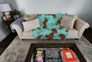 Chocolate and Tan Dachshund Quilted Blanket 50x60 Artwork Pattern Quilted Throw Blanket for Bed, Couch, Sofa, Soft and Lightweight