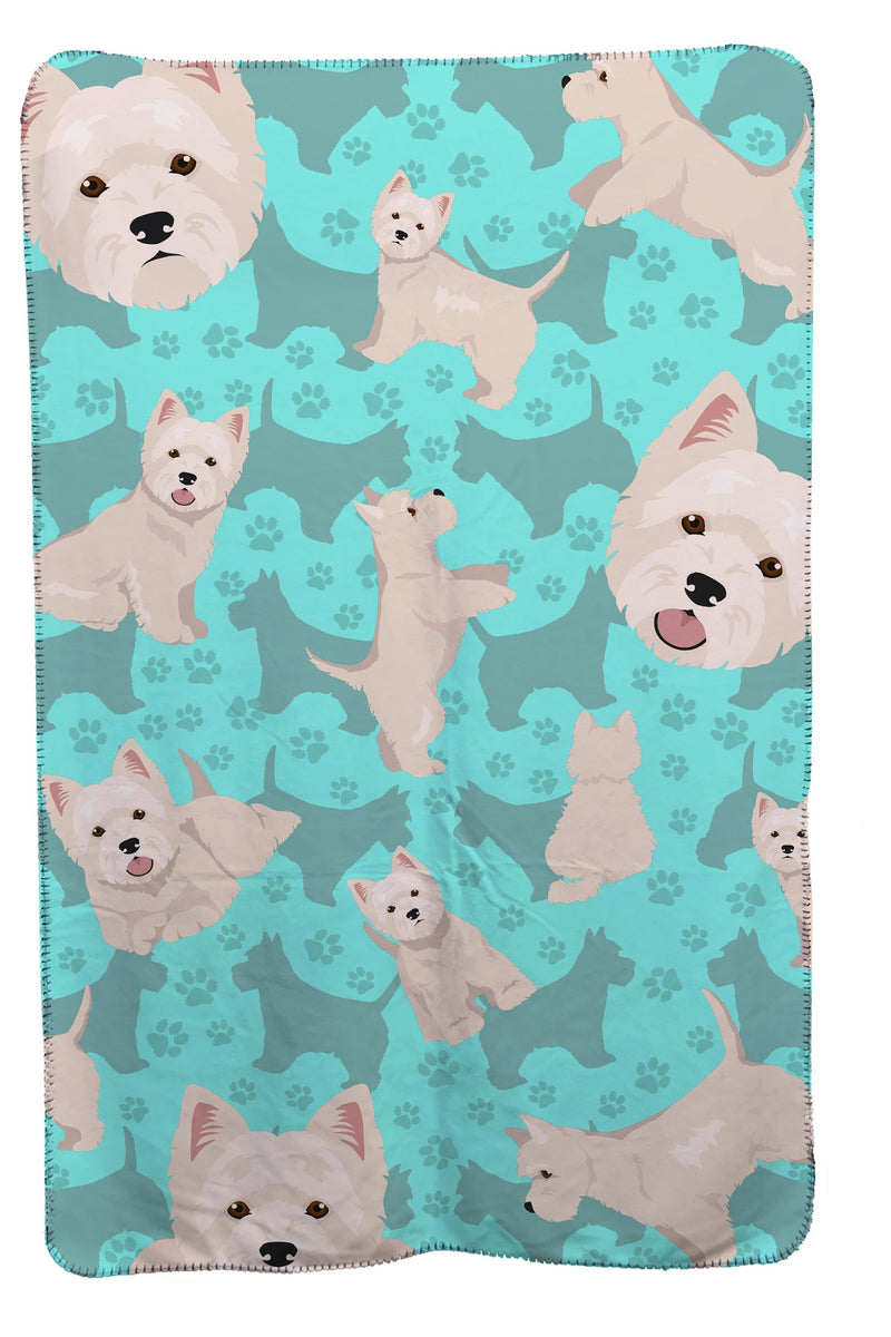 Westie Soft Travel Blanket with Bag