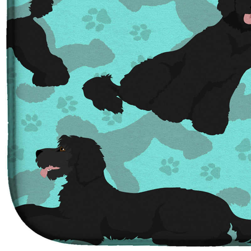 Black Standard Poodle Dish Drying Mat – Absorbent, Artistic Kitchen Essentials