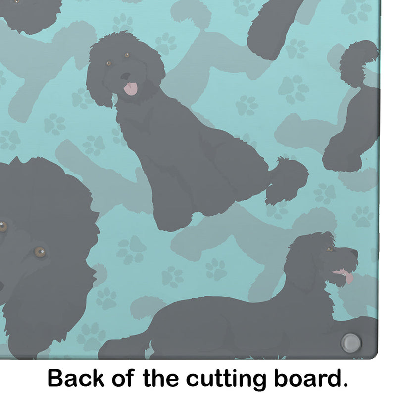 Black Standard Poodle Glass Cutting Boards – Durable, Decorative Kitchen Art Large