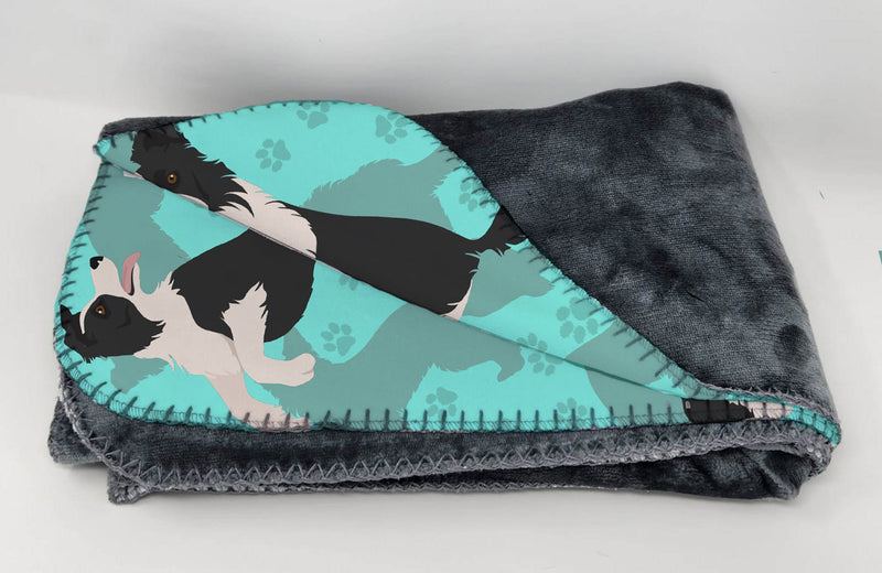 Border Collie Soft Travel Blanket with Bag