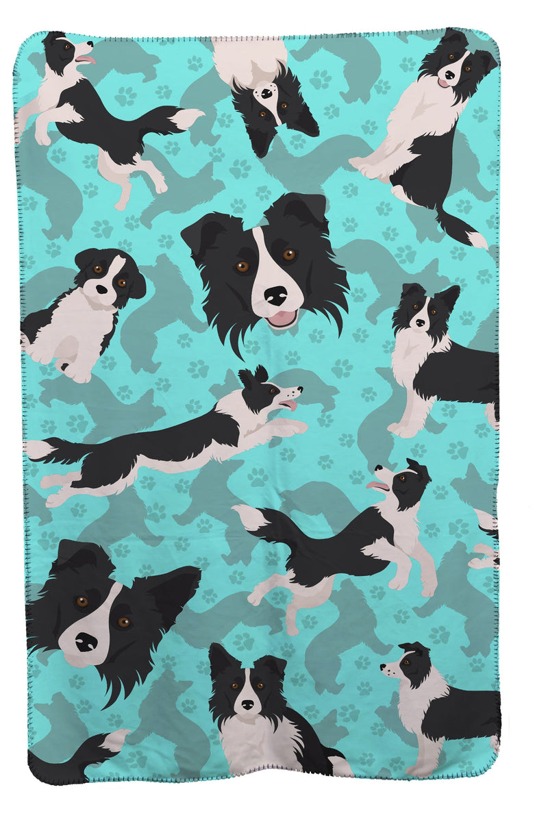 Border Collie Soft Travel Blanket with Bag