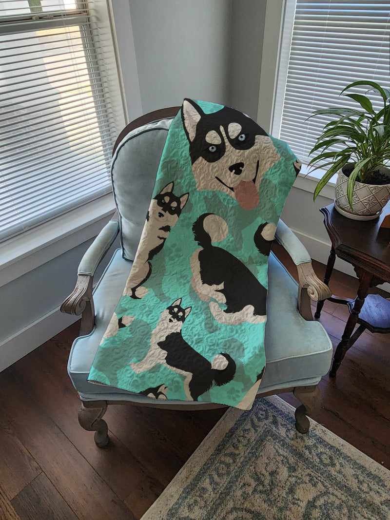 Siberian Husky Quilted Blanket 50x60