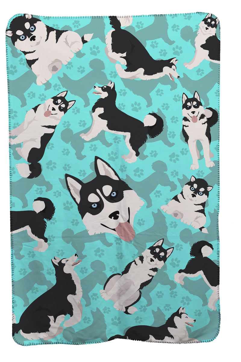 Siberian Husky Soft Travel Blanket with Bag