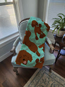 Chocolate Standard Poodle Quilted Blanket 50x60 Artwork Pattern Quilted Throw Blanket for Bed, Couch, Sofa, Soft and Lightweight
