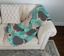 Old English Sheepdog Quilted Blanket 50x60 Artwork Pattern Quilted Throw Blanket for Bed, Couch, Sofa, Soft and Lightweight