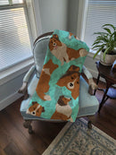 Sheltie Quilted Blanket 50x60 Artwork Pattern Quilted Throw Blanket for Bed, Couch, Sofa, Soft and Lightweight