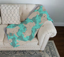Great Pyrenees Quilted Blanket 50x60 Artwork Pattern Quilted Throw Blanket for Bed, Couch, Sofa, Soft and Lightweight