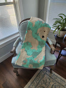 Great Pyrenees Quilted Blanket 50x60 Artwork Pattern Quilted Throw Blanket for Bed, Couch, Sofa, Soft and Lightweight