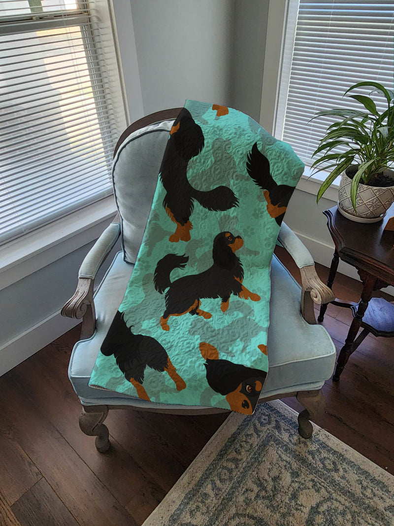 Black and Tan Cavalier King Charles Spaniel Quilted Blanket 50x60