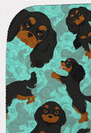 Black and Tan Cavalier King Charles Spaniel Quilted Blanket 50x60 Artwork Pattern Quilted Throw Blanket for Bed, Couch, Sofa, Soft and Lightweight
