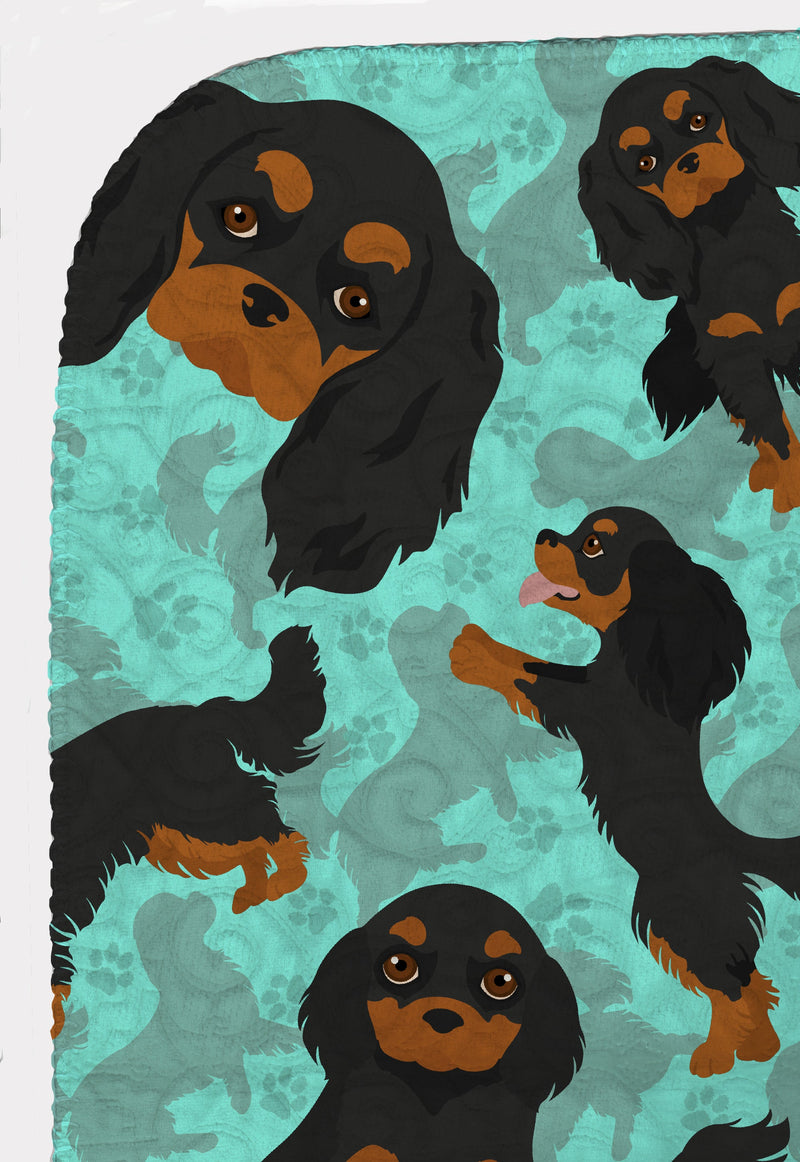 Black and Tan Cavalier King Charles Spaniel Quilted Blanket 50x60