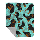 Black and Tan Cavalier King Charles Spaniel Quilted Blanket 50x60 Artwork Pattern Quilted Throw Blanket for Bed, Couch, Sofa, Soft and Lightweight