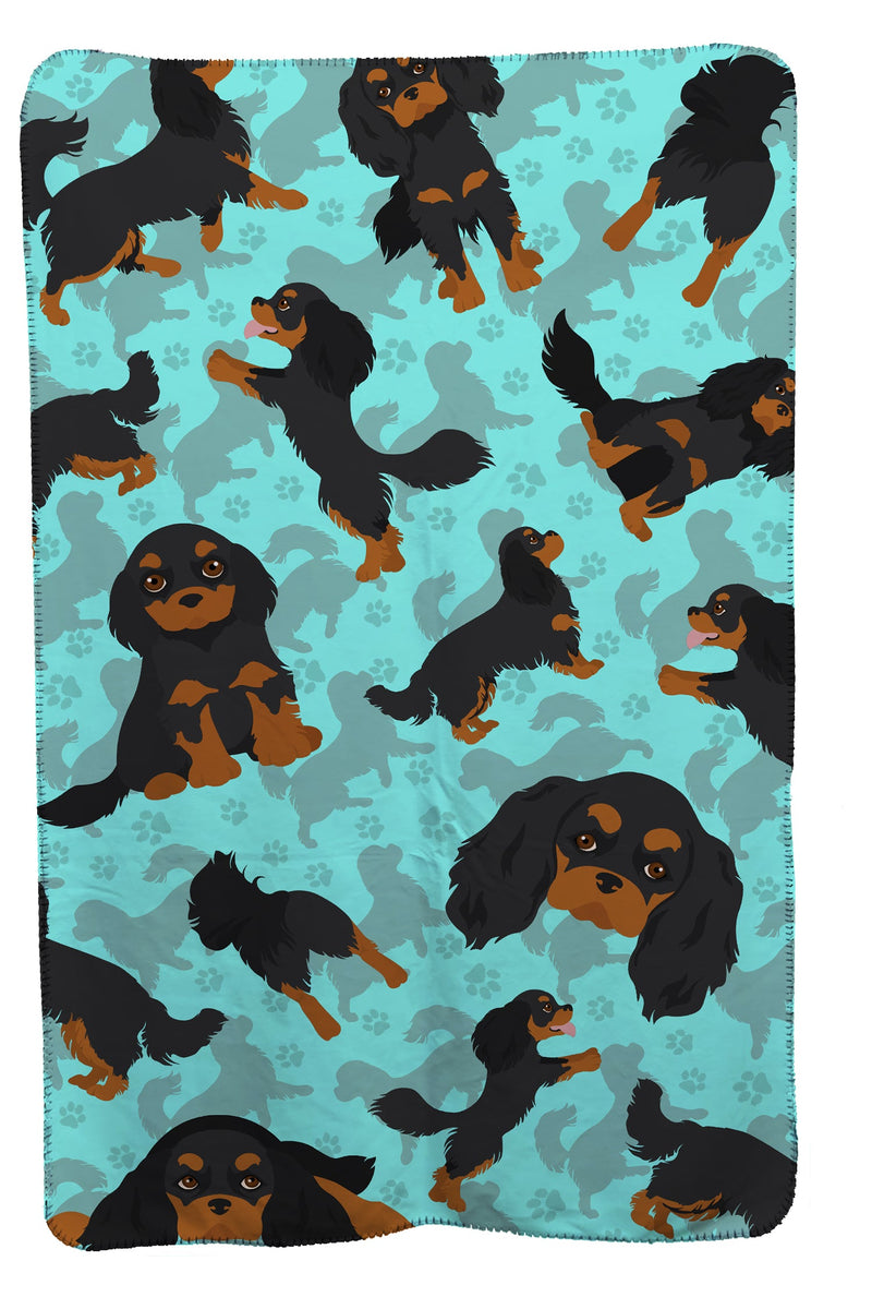 Black and Tan Cavalier King Charles Spaniel Soft Travel Blanket with Bag