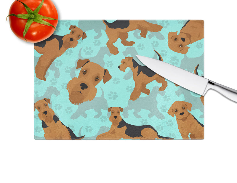 Airedale Terrier Glass Cutting Board Large