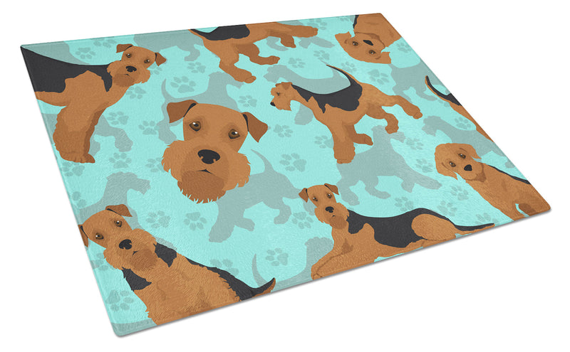 Airedale Terrier Glass Cutting Board Large