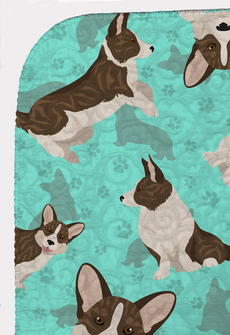 Brindle Cardigan Corgi Quilted Blanket 50x60