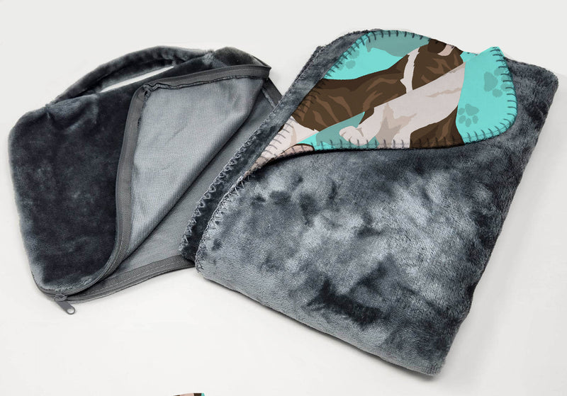 Brindle Cardigan Corgi Soft Travel Blanket with Bag