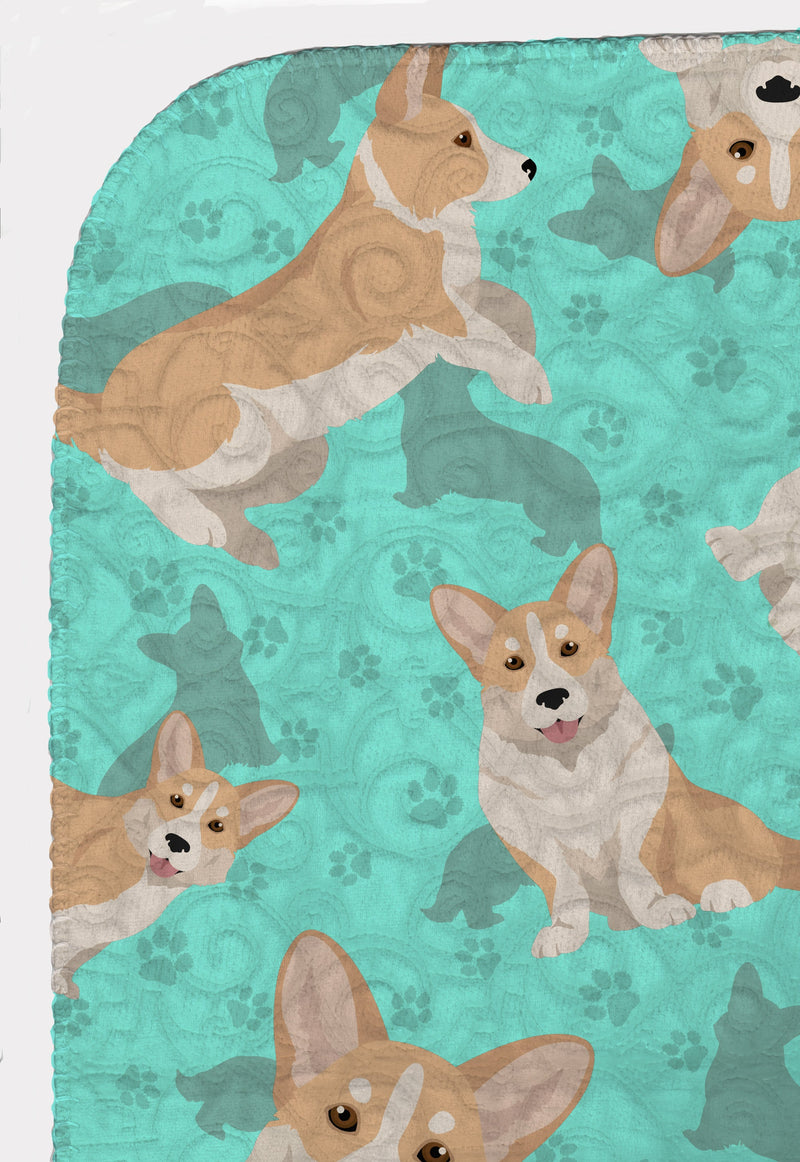 Fawn Cardigan Corgi Quilted Blanket 50x60