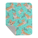 Fawn Cardigan Corgi Quilted Blanket 50x60 Artwork Pattern Quilted Throw Blanket for Bed, Couch, Sofa, Soft and Lightweight