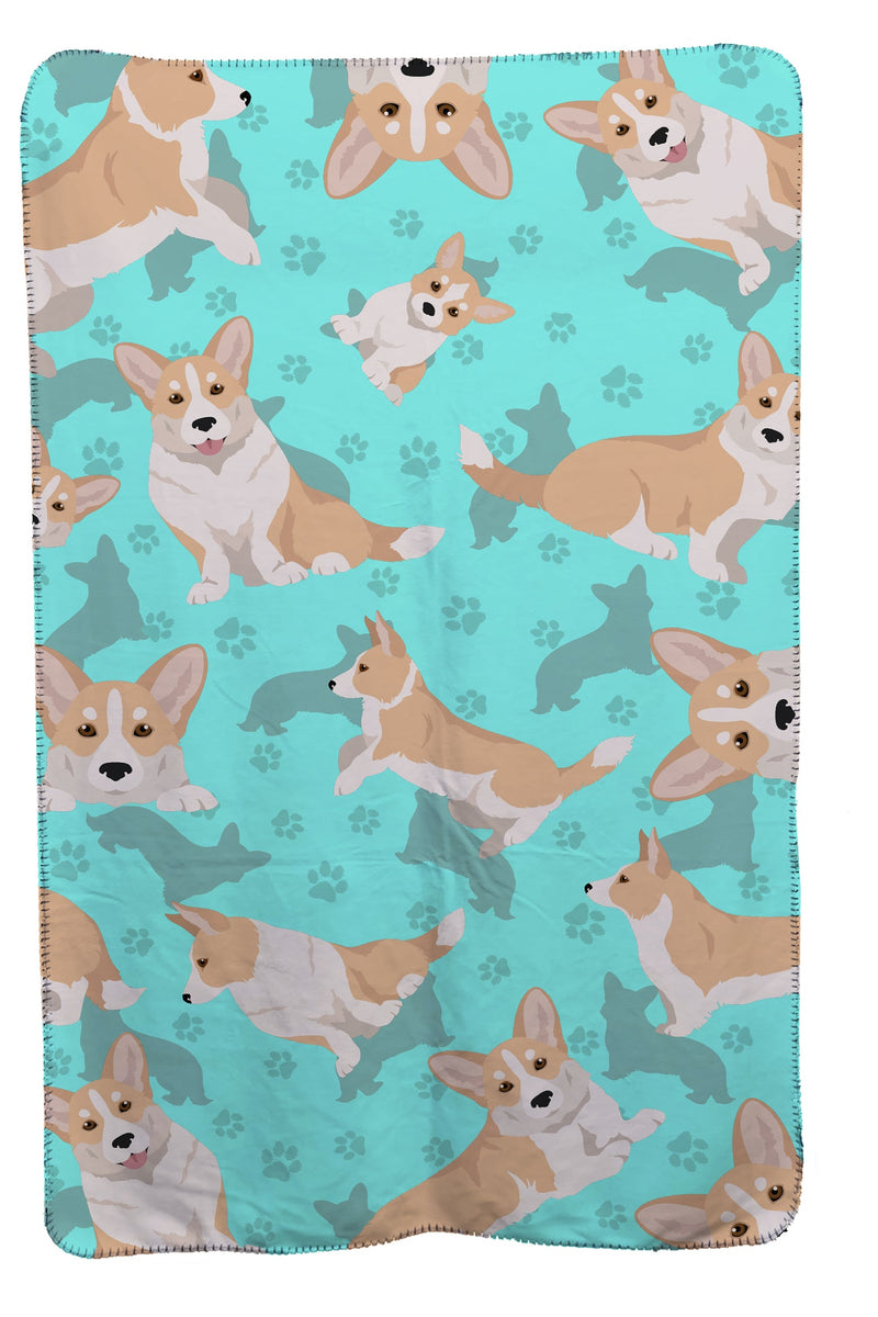 Fawn Cardigan Corgi Soft Travel Blanket with Bag