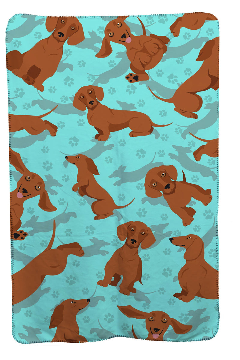 Red Dachshund Soft Travel Blanket with Bag