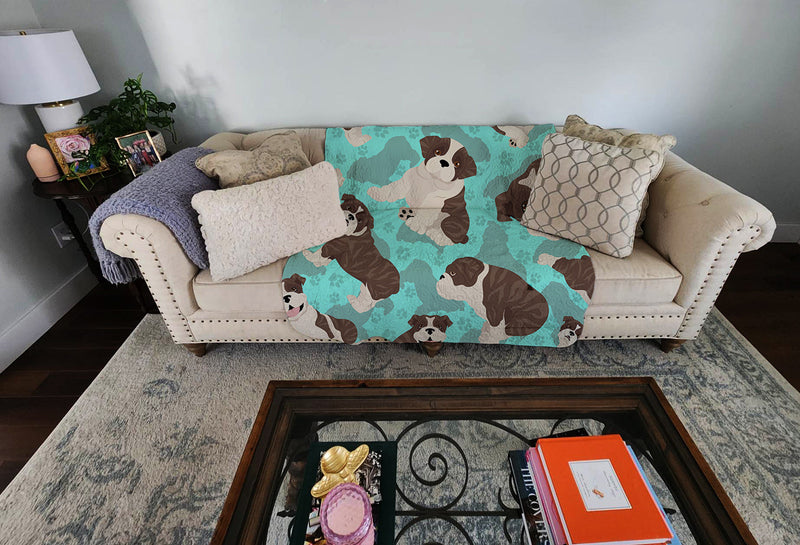 Brindle English Bulldog Quilted Blanket 50x60