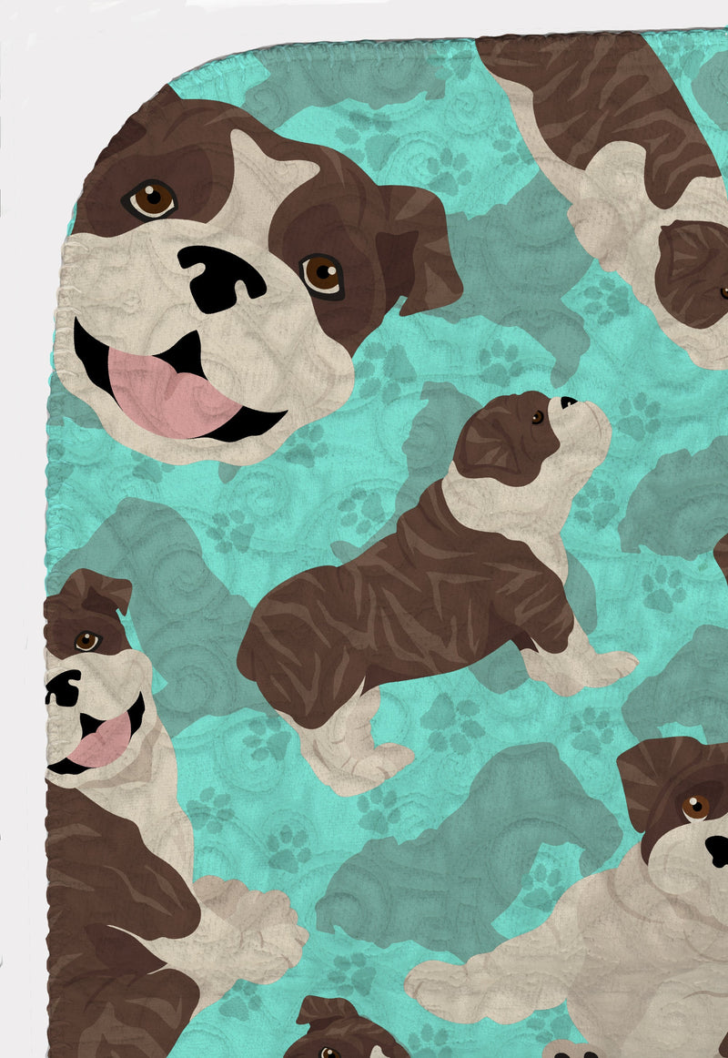 Brindle English Bulldog Quilted Blanket 50x60