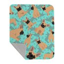 Fawn French Bulldog Quilted Blanket 50x60 Artwork Pattern Quilted Throw Blanket for Bed, Couch, Sofa, Soft and Lightweight