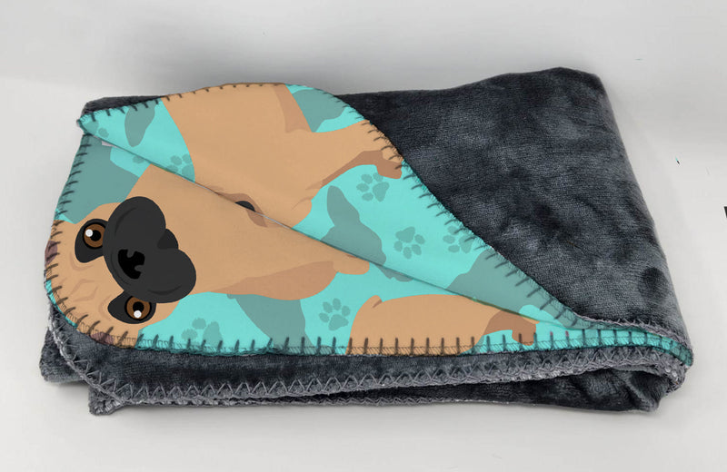 Fawn French Bulldog Soft Travel Blanket with Bag