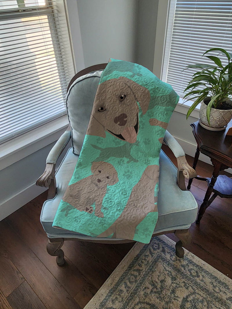 Grey Labrador Retriever Quilted Blanket 50x60