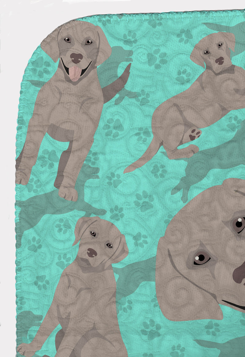 Grey Labrador Retriever Quilted Blanket 50x60