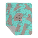 Grey Labrador Retriever Quilted Blanket 50x60 Artwork Pattern Quilted Throw Blanket for Bed, Couch, Sofa, Soft and Lightweight