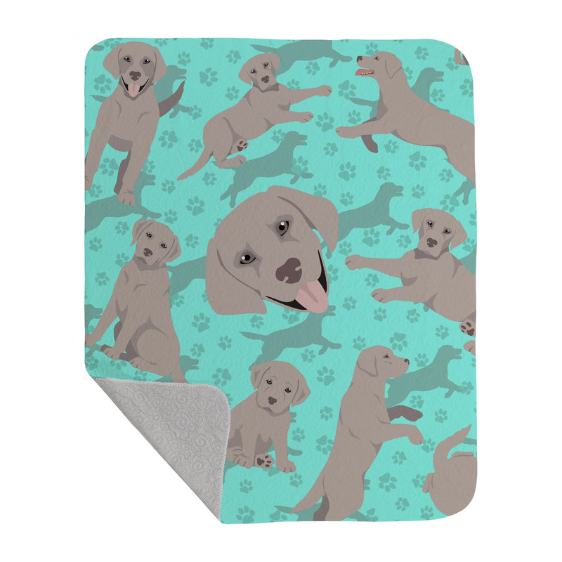 Grey Labrador Retriever Quilted Blanket 50x60