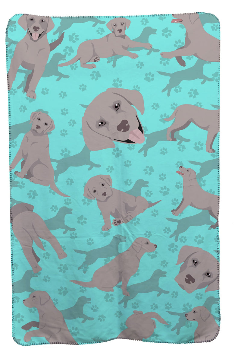 Grey Labrador Retriever Soft Travel Blanket with Bag