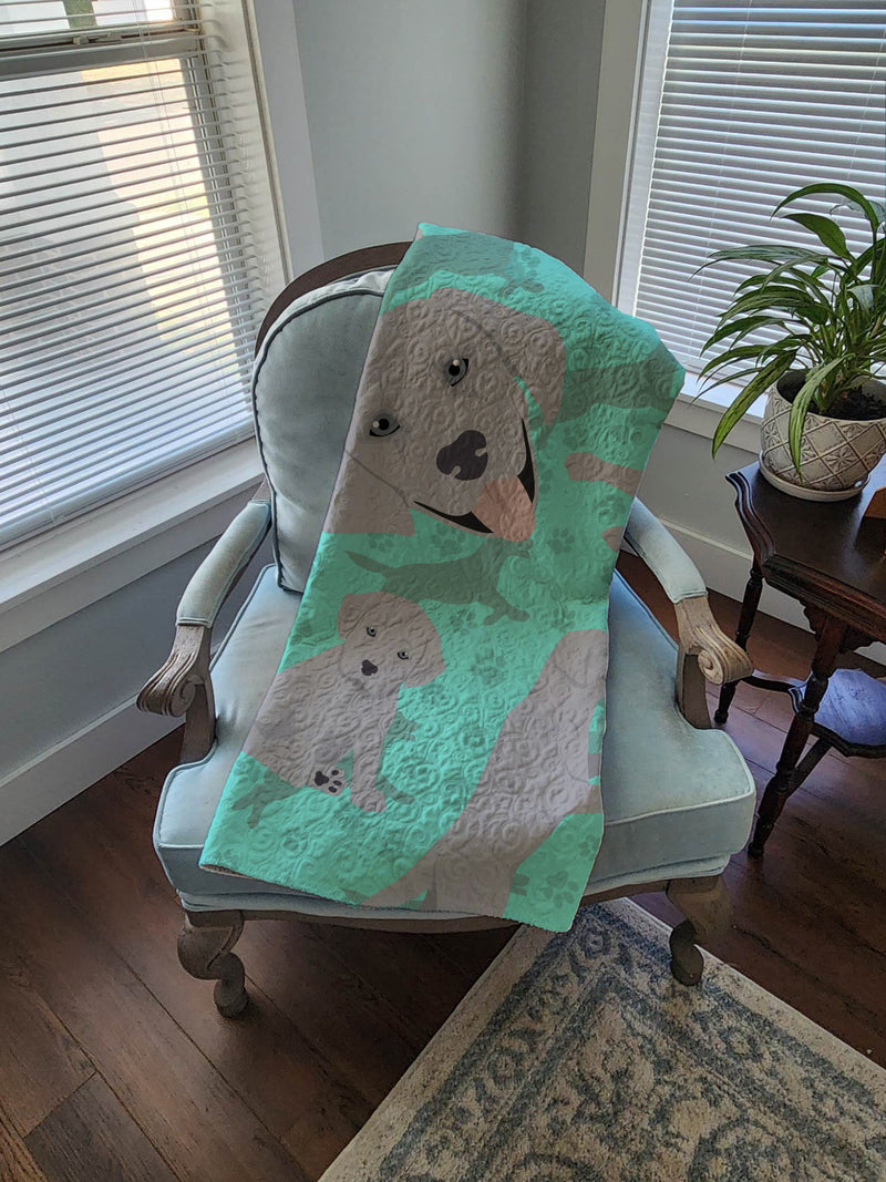 Silver Labrador Retriever Quilted Blanket 50x60