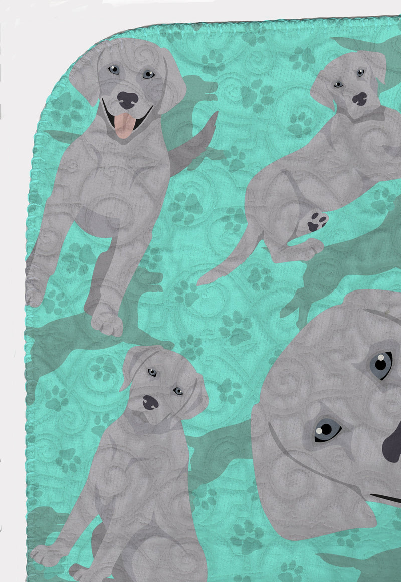 Silver Labrador Retriever Quilted Blanket 50x60