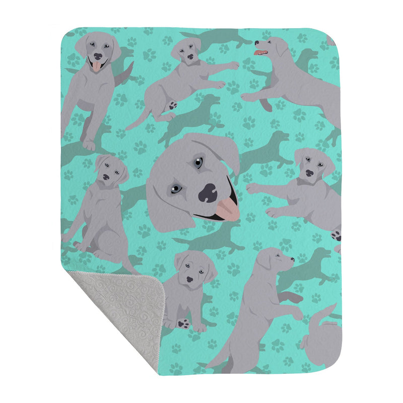 Silver Labrador Retriever Quilted Blanket 50x60