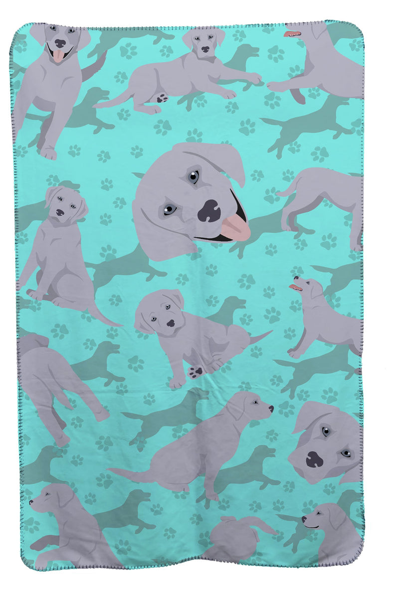 Silver Labrador Retriever Soft Travel Blanket with Bag